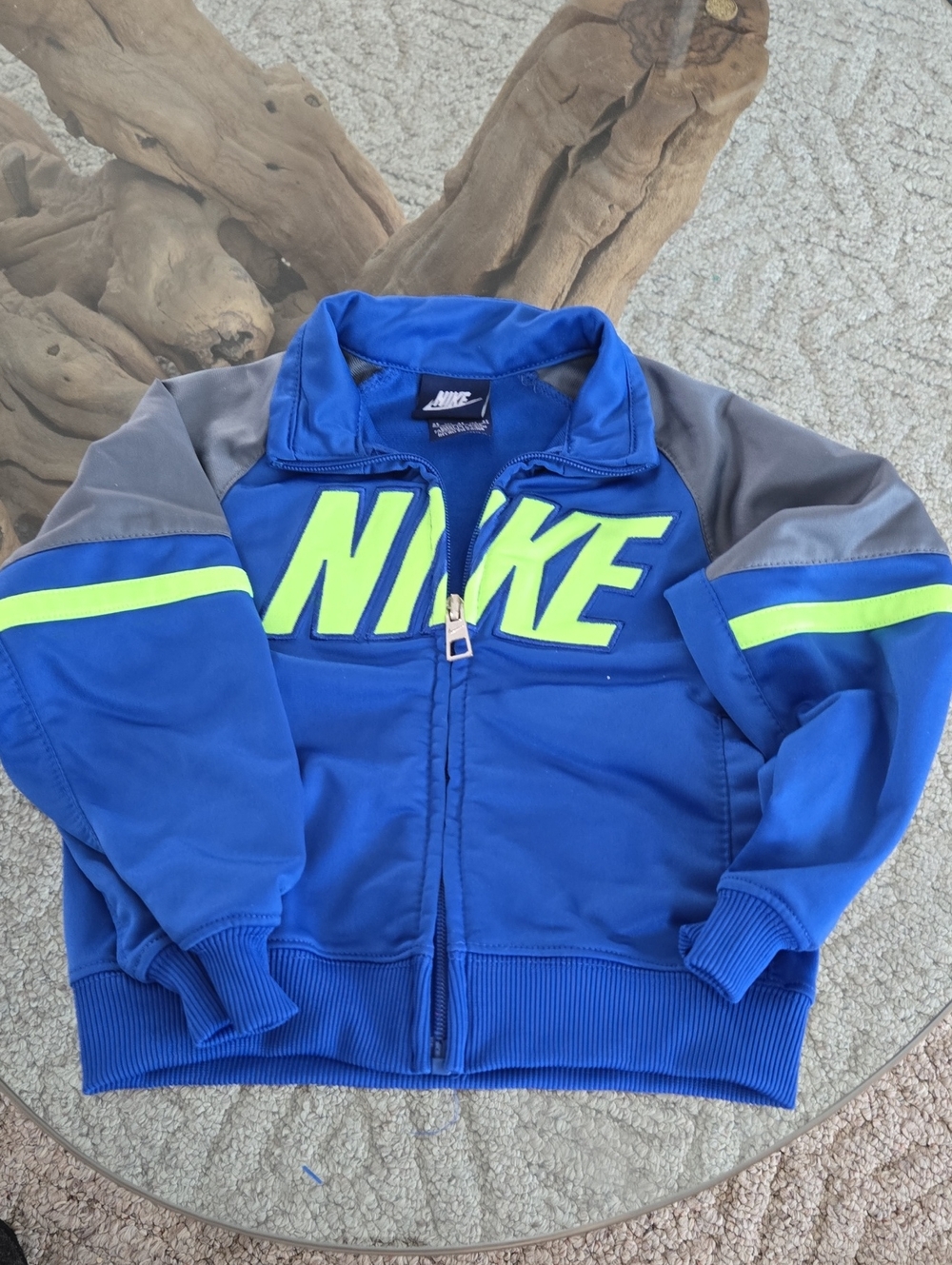 Nike Kids 2T - Royal Blue Jacket with Neon Green Logo